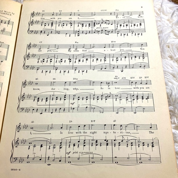 KISS ME KATE VINTAGE SHEET MUSIC SO IN LOVE COLE PORTER BROADWAY 1948 ONC EUC - Picture 6 of 8